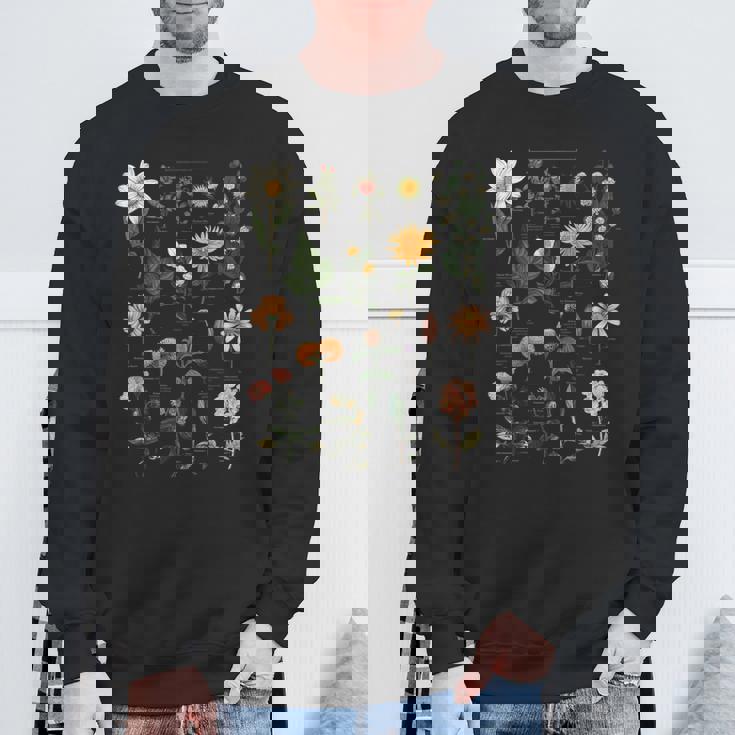 ヴィンテージ風フラワーボタニカルチャートグラフィックtシャツ スウェットシャツ 高齢者への贈り物