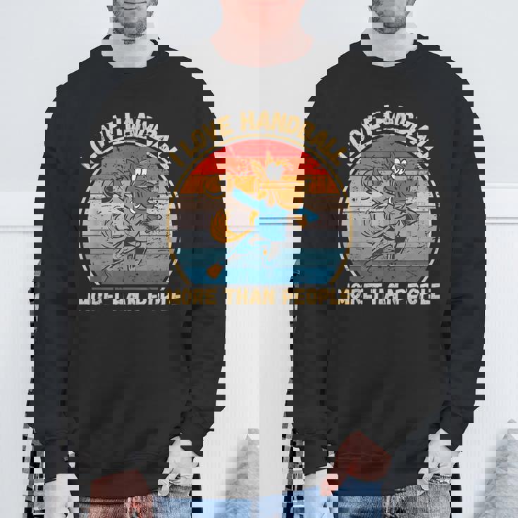 ヴィンテージ馬 I Love Handball More Than People スウェットシャツ 高齢者への贈り物