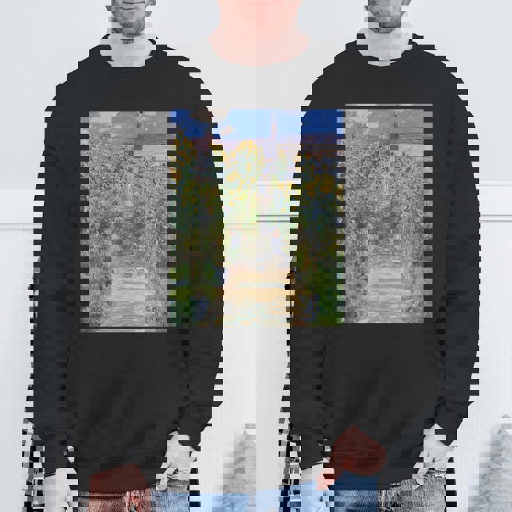 ヴェトゥイユの画家の庭／クロード・モネ（ビッグプリント）【世界の名画】Claude Monet 美術館アート 油絵 スウェットシャツ 高齢者への贈り物