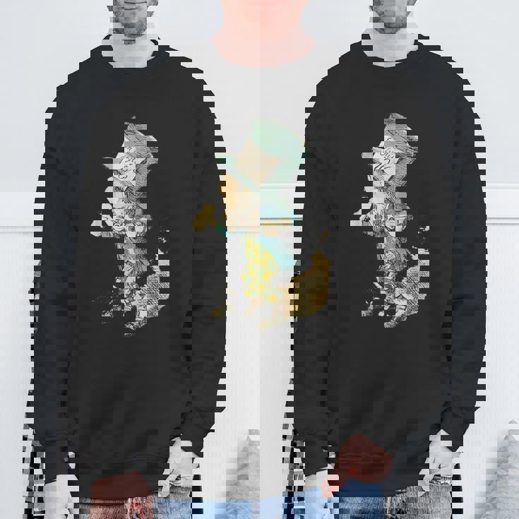 不思議の国のアリス マッドハッター ビンテージイラスト スウェットシャツ 高齢者への贈り物