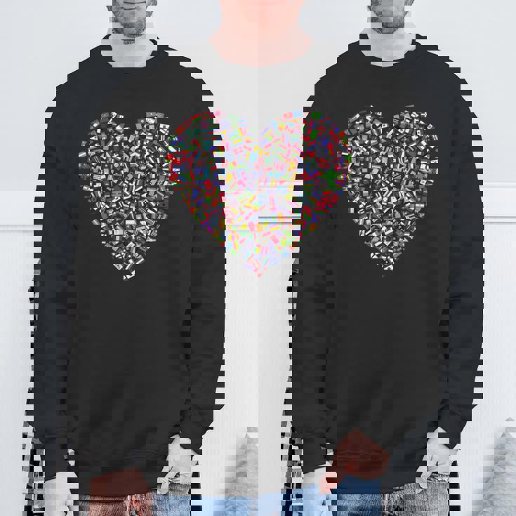 世界国旗 ハート スウェットシャツ 高齢者への贈り物