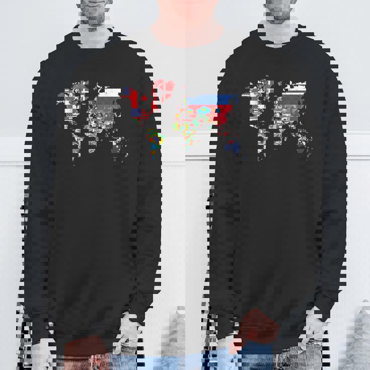 世界地図 国旗 アトラス スウェットシャツ 高齢者への贈り物