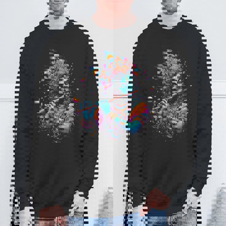 主シュリ クリシュナ ヒンドゥー教の神 主シュリ クリシュナ 恋人 信者 スウェットシャツ 高齢者への贈り物