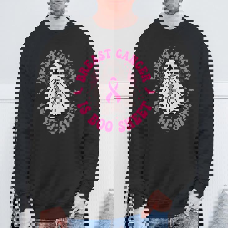 乳がんはブーシート ゴースト ピンクリボン ハロウィン スウェットシャツ 高齢者への贈り物