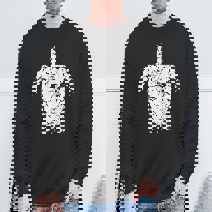 亀 かめ カメ 龜 亀甲 亀の子 かっこいい 可愛い かわいい 海亀 海 うみ 罅 ひび 隙間 動物 ペット 爬虫類 長袖tシャツ スウェットシャツ 高齢者への贈り物