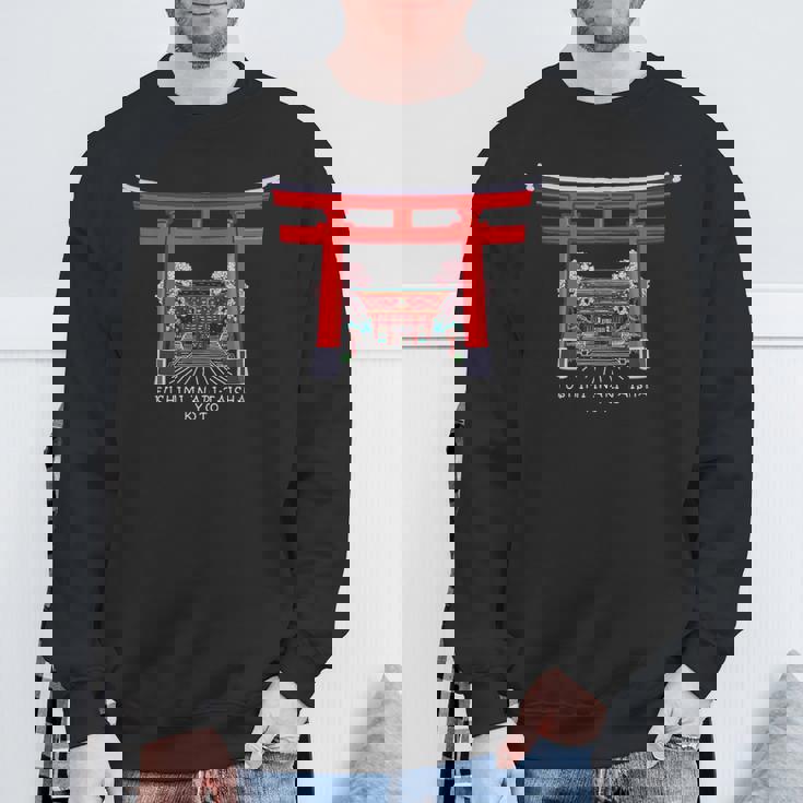 京都、日本、鳥居伏見稲荷大社、手描きデッサン スウェットシャツ 高齢者への贈り物