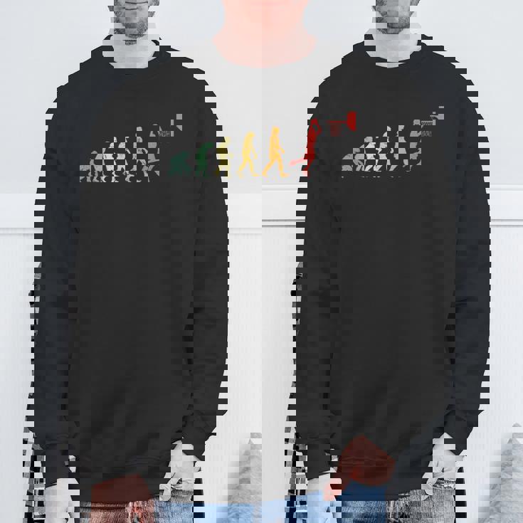 人類の進化 ネタ バスケ バスケットボール バスケ好き バスケファン バスケットマン おもしろ バスケ部 スウェットシャツ 高齢者への贈り物