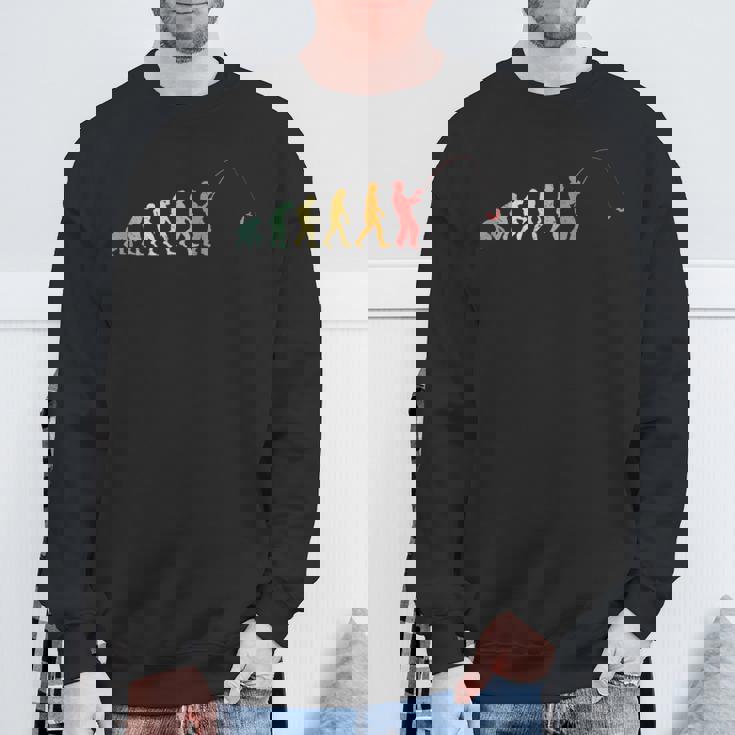 人類の進化 釣り竿 漁師 釣り人 面白い 釣りバカ フィッシング 漁師 海 川 船 おもしろ 釣り堀 趣味 釣り スウェットシャツ 高齢者への贈り物