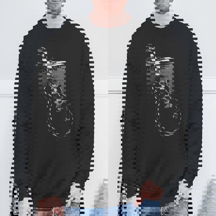 伝説のブルースギターとアンプのデザイン。ギタリストギフト スウェットシャツ 高齢者への贈り物