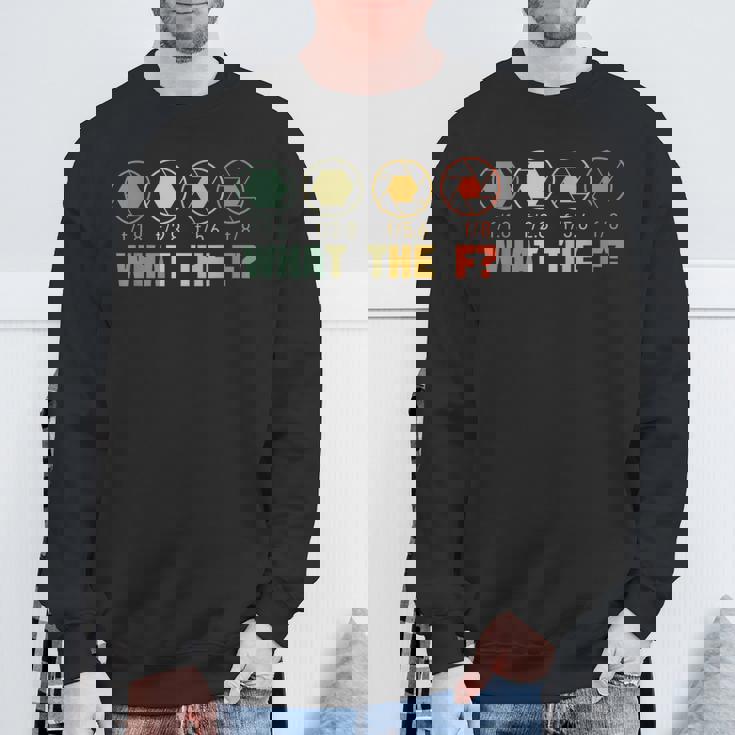 何のf？写真面白い写真家のカメラの絞り スウェットシャツ 高齢者への贈り物