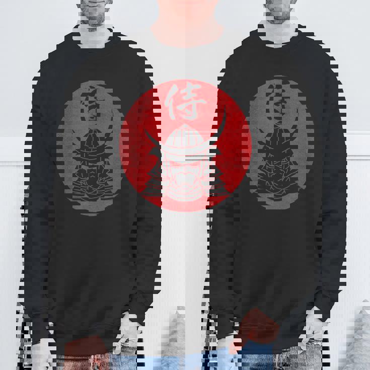 侍の戦士の兜日本の漢字-黒 スウェットシャツ 高齢者への贈り物