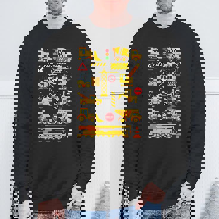 働く車 工事車両 面白いtシャツ イラスト かわいい キッズ 子供用 メンズ おもしろグッズ 子供 男の子 スウェットシャツ 高齢者への贈り物