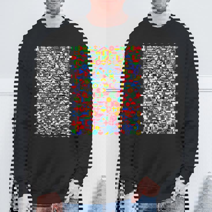 六角形の世界旗、国旗tシャツ スウェットシャツ 高齢者への贈り物