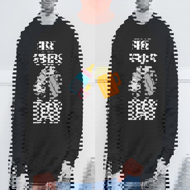 初めての父の日 ビール ミルク 新しいお父さん お父さん 若い親 スウェットシャツ 高齢者への贈り物