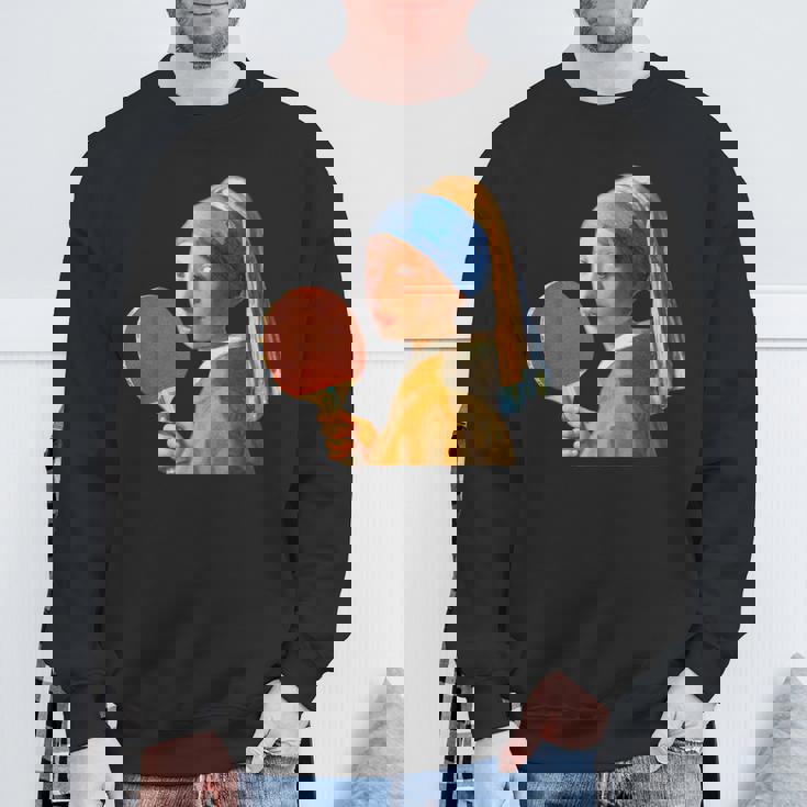 卓球 面白いtシャツ ボール ピンポン おもしろ 服 ネタ メンズ 卓球部 おもしろグッズ 大人 子供 スウェットシャツ 高齢者への贈り物