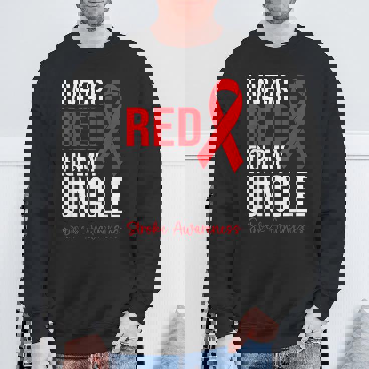 叔父さんの脳卒中啓発のために赤を着ています スウェットシャツ 高齢者への贈り物