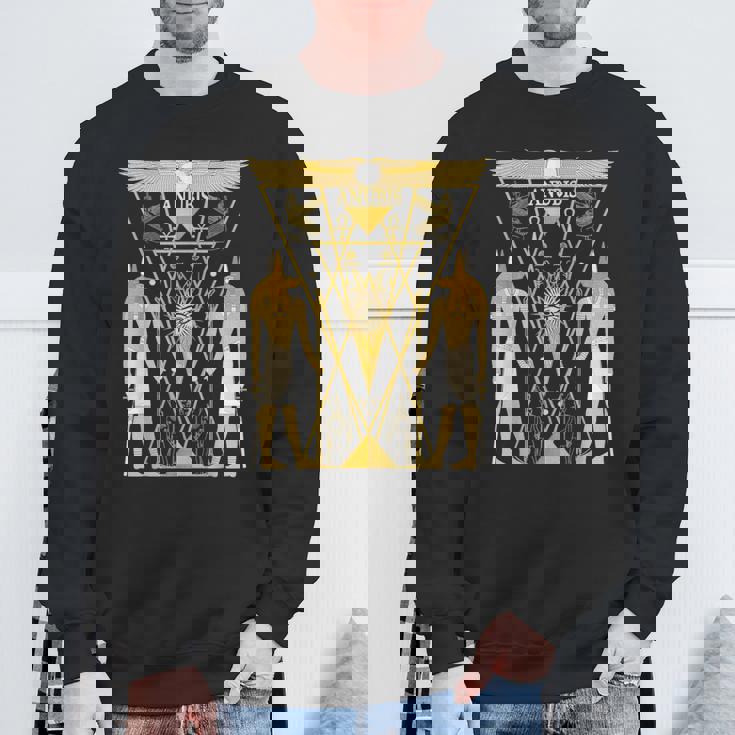 古代エジプトの神アヌビス ケメティックネーターアンプ スウェットシャツ 高齢者への贈り物