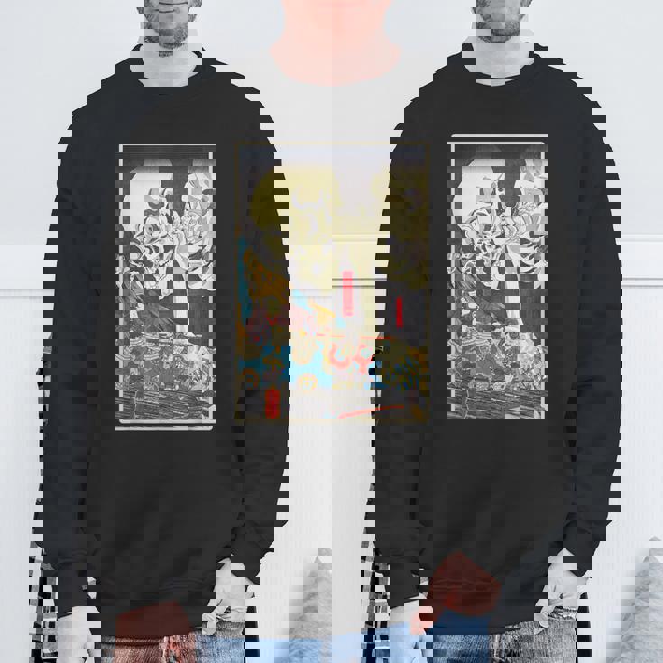 善知鳥安方忠義伝 歌川国芳 国芳スケルトンスペクター日本の浮世絵アートプリント スウェットシャツ 高齢者への贈り物