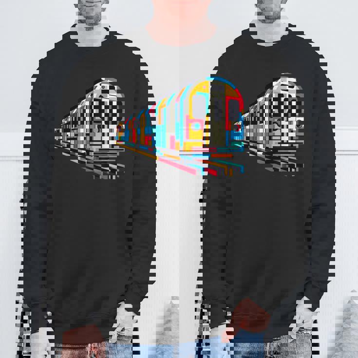 地下鉄 列車 地下鉄 機関車 鉄道愛好家 スウェットシャツ 高齢者への贈り物