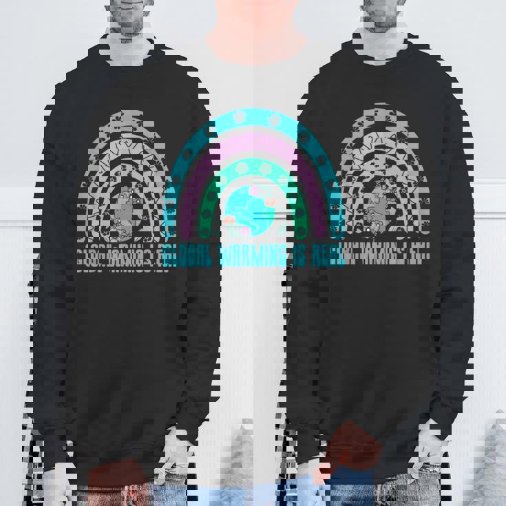 地球温暖化は本当の木の生態系と森の生態系 スウェットシャツ 高齢者への贈り物