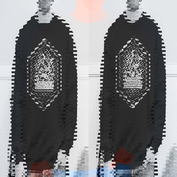 大工のギルドサイン 胸に伝統的な六角形 スウェットシャツ 高齢者への贈り物