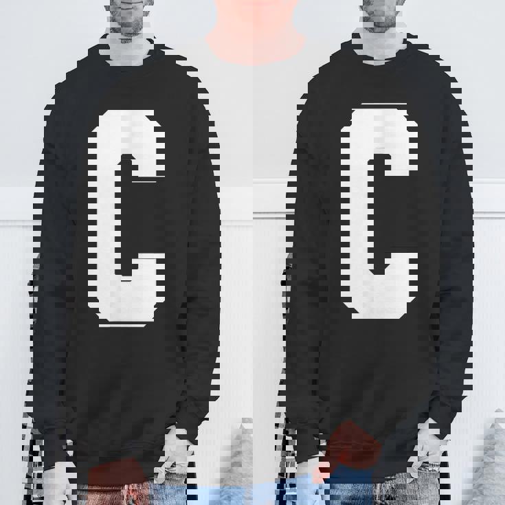 大文字 C アルファベット モノグラム イニシャル スウェットシャツ 高齢者への贈り物