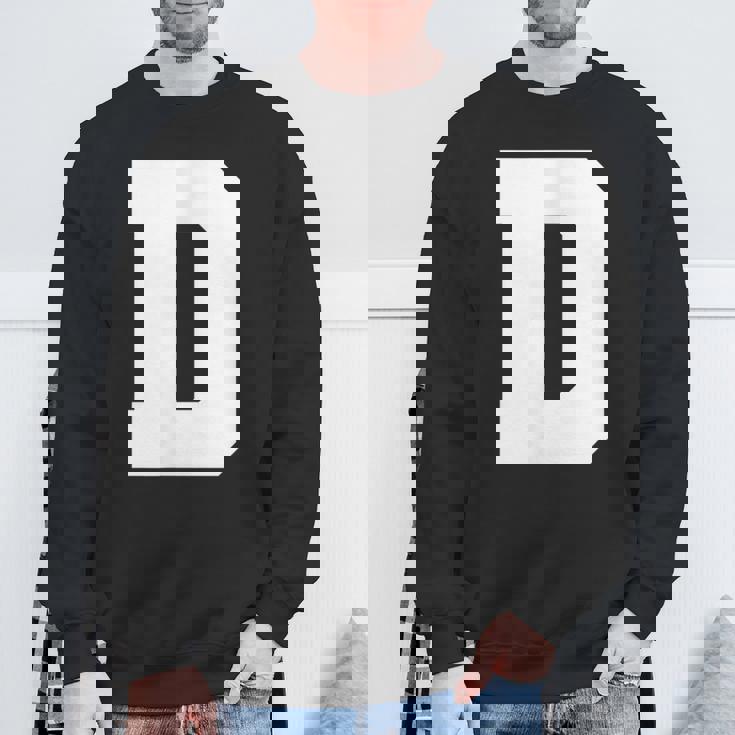 大文字 D アルファベットモノグラム イニシャル スウェットシャツ 高齢者への贈り物