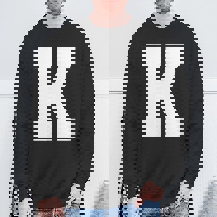 大文字 K アルファベットモノグラム イニシャル スウェットシャツ 高齢者への贈り物