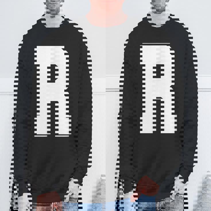 大文字 R アルファベット モノグラム イニシャル スウェットシャツ 高齢者への贈り物