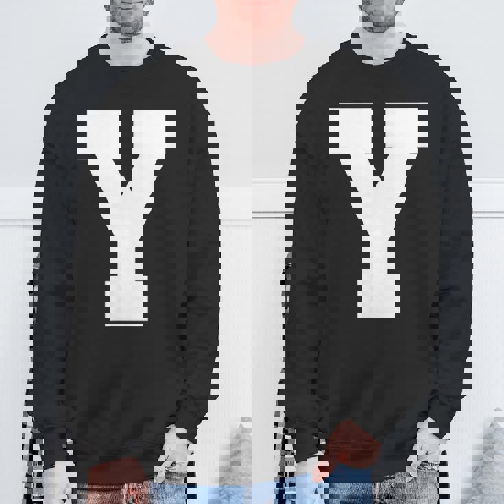 大文字 Y アルファベット モノグラム イニシャル スウェットシャツ 高齢者への贈り物