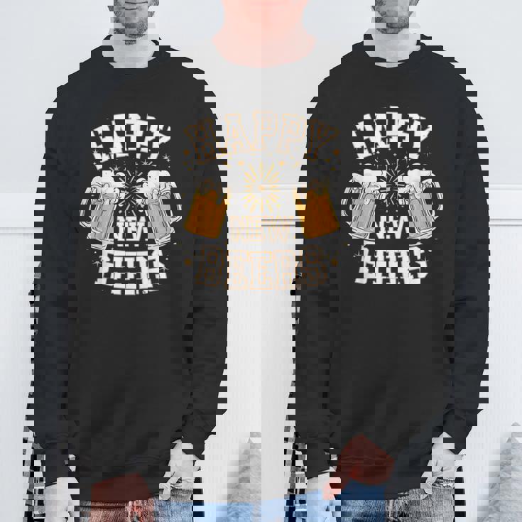 大晦日パーティー ハッピーニュービール おもしろビール愛好家ギフト スウェットシャツ 高齢者への贈り物