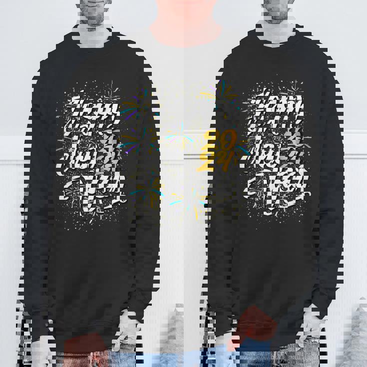 大晦日パーティー用品 2024 ハッピーニューイヤー花火 スウェットシャツ 高齢者への贈り物