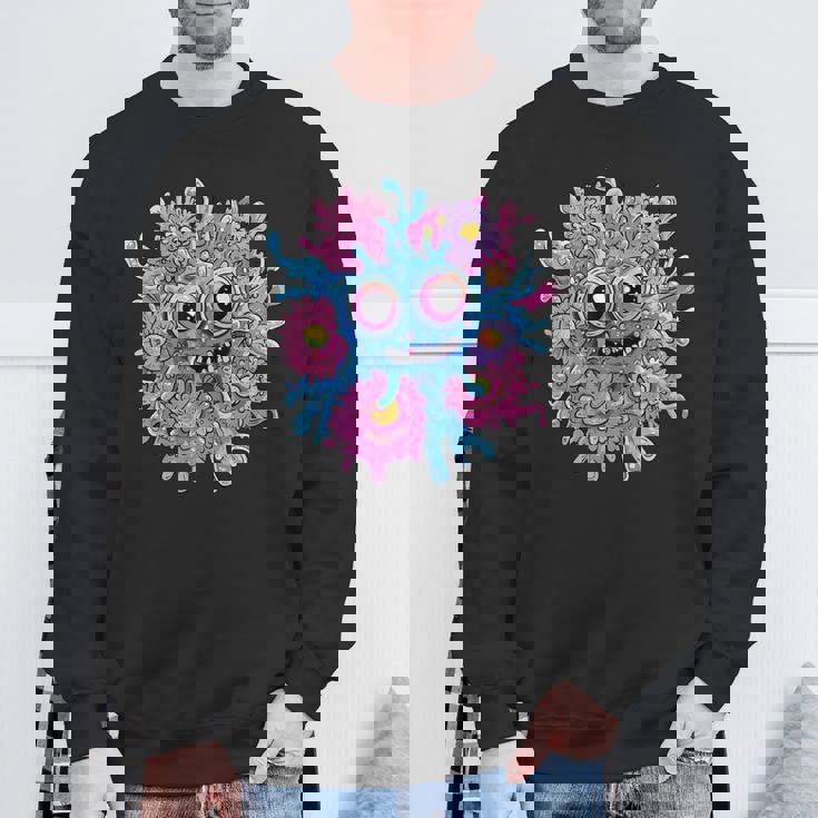 奇抜なハッピーモンスター 大きな瞳 スウェットシャツ 高齢者への贈り物