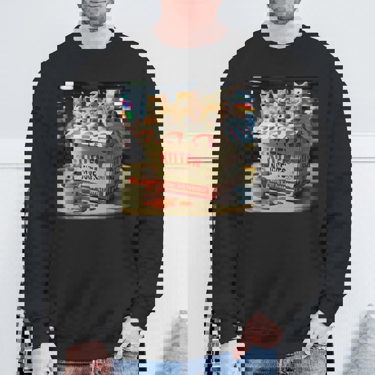 子猫 ナゲッツ 面白い 猫好き しゃれ スウェットシャツ 高齢者への贈り物