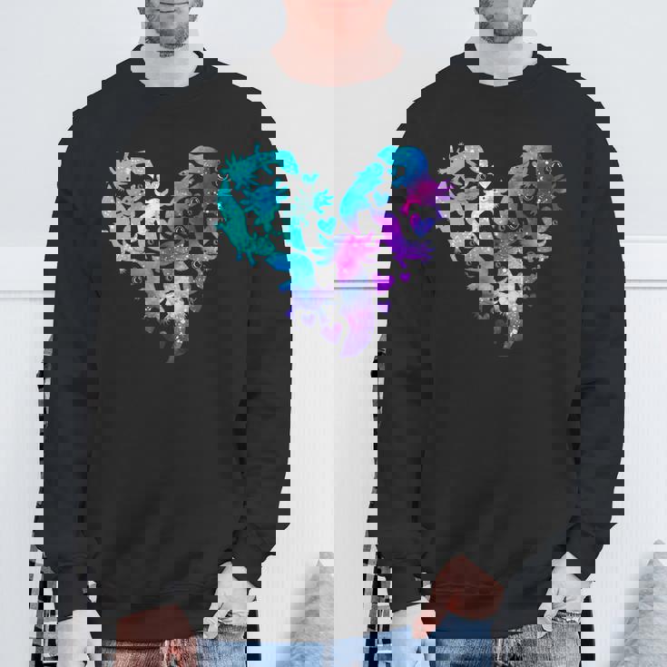 宇宙 ウーパールートル かわいいウーパールーパー ハート 水彩 ウーパールーパー スウェットシャツ 高齢者への贈り物