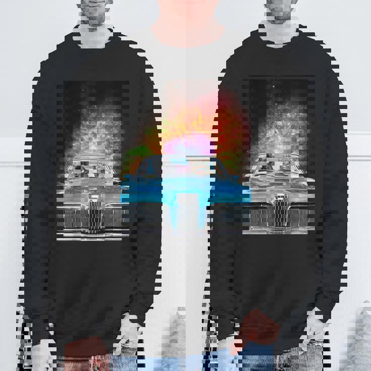 宇宙 銀河 猫 運転 車 スウェットシャツ 高齢者への贈り物