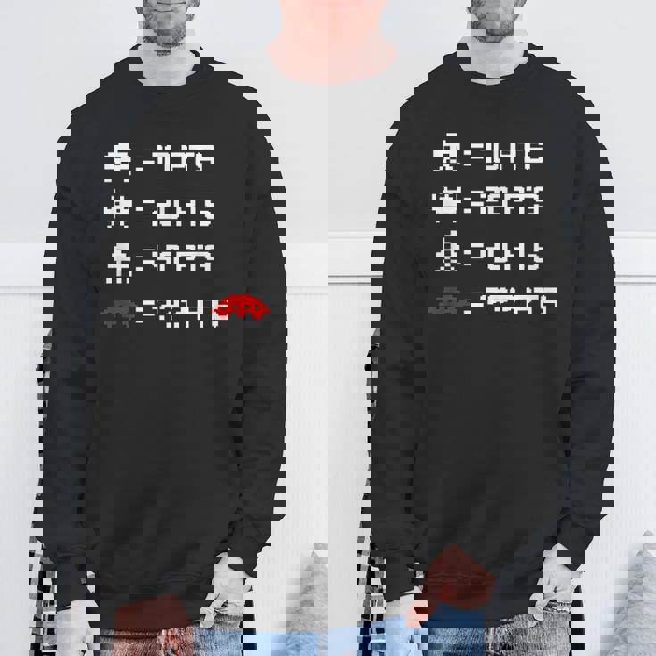 宇宙からのレトロなエイリアンインベーダー 80年代8ビットビデオゲームシャツ スウェットシャツ 高齢者への贈り物