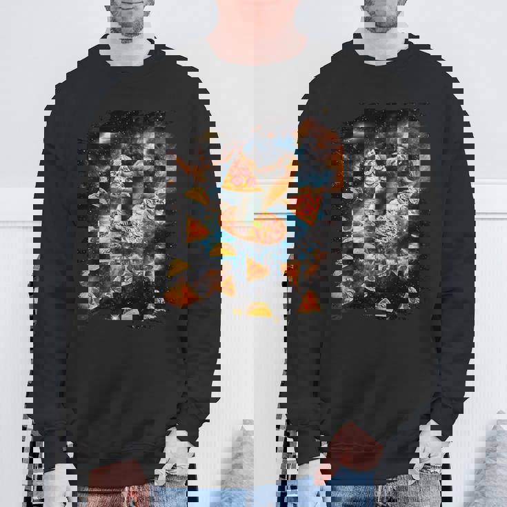 宇宙でピザタコスを食べるギャラクシーナマケモノ スウェットシャツ 高齢者への贈り物