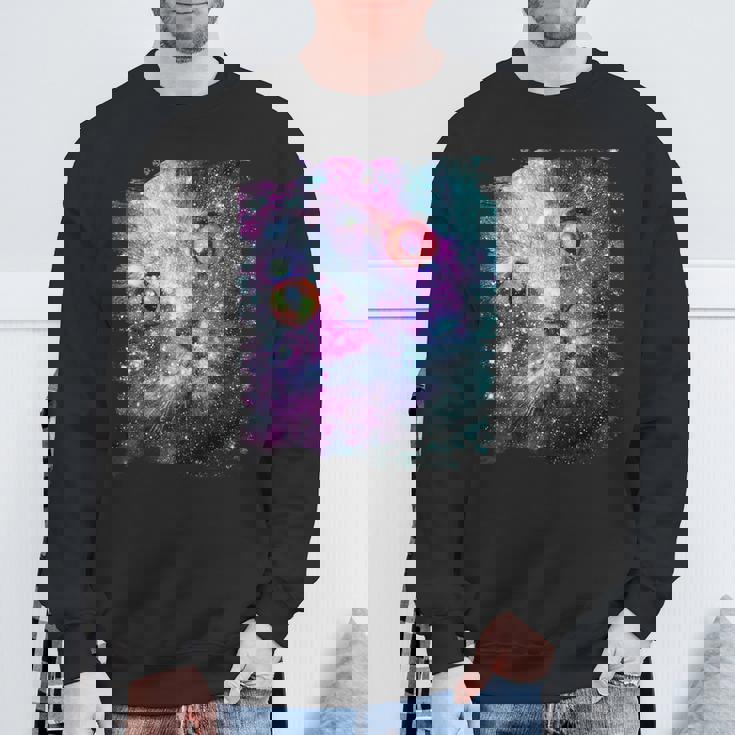 宇宙のかわいいアストロ宇宙猫 スウェットシャツ 高齢者への贈り物