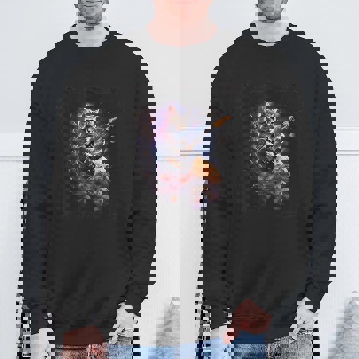 宇宙の猫 スピリット 銀河 ギター サイエンス スウェットシャツ 高齢者への贈り物