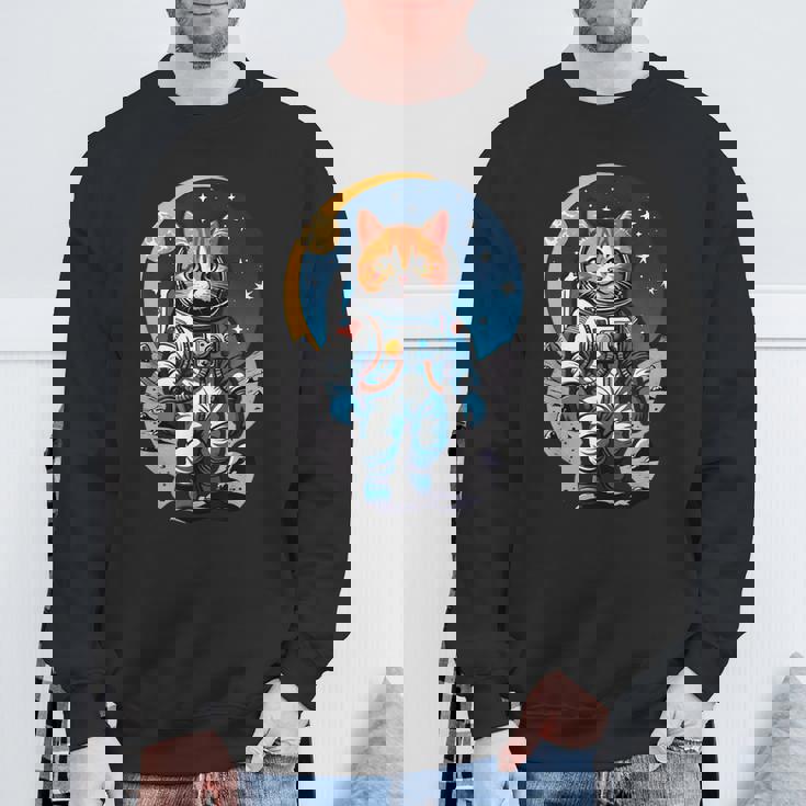 宇宙飛行士 02 宇宙飛行士 猫 スウェットシャツ 高齢者への贈り物