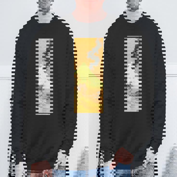 富士山から逃げる煙の龍 葛飾北斎 スウェットシャツ 高齢者への贈り物