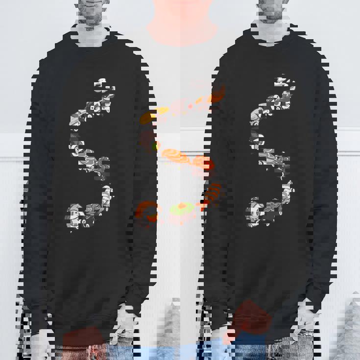 寿司 の 電車 すし いくら サーモン たまご 鉄火巻き スウェットシャツ 高齢者への贈り物