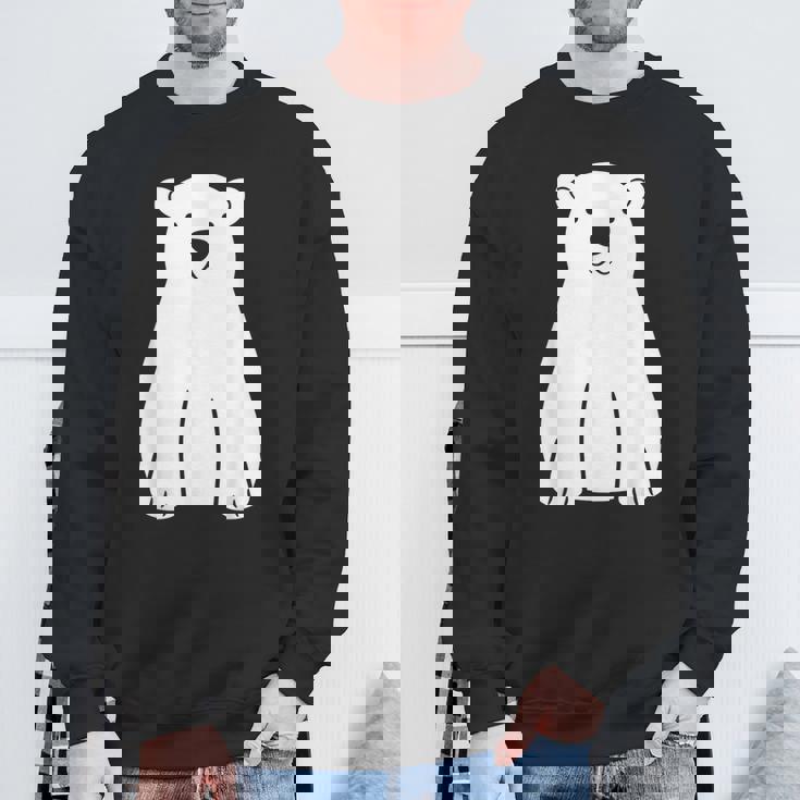 小さなシロクマ かわいいミニマリスト シンプルなシロクマ スウェットシャツ 高齢者への贈り物