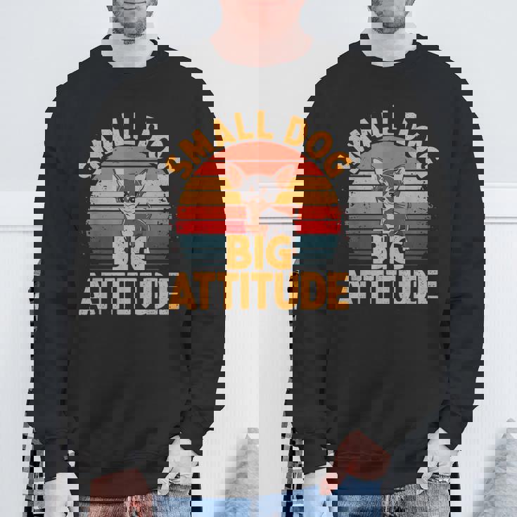 小型犬 大きな態度 レトロ 犬 品種 チワワ スウェットシャツ 高齢者への贈り物