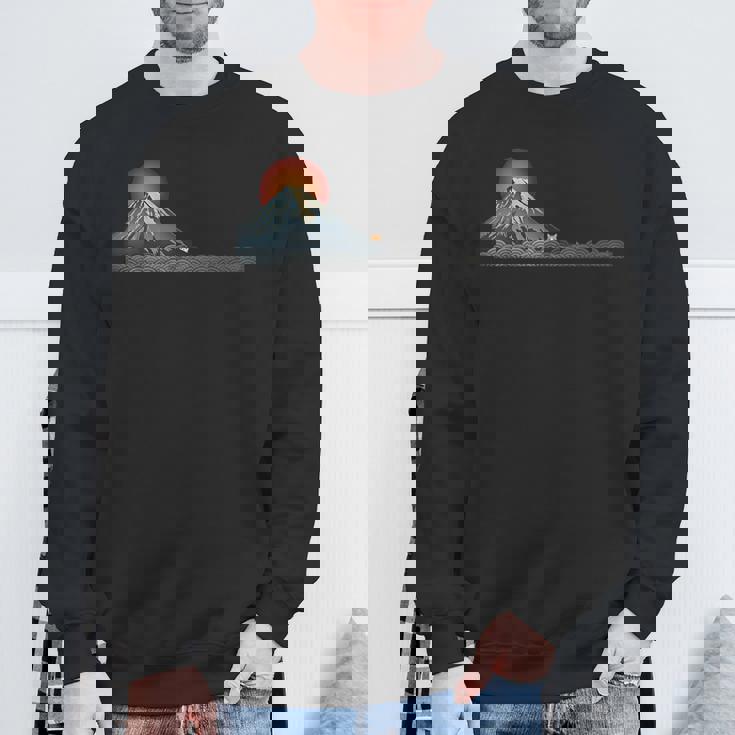 山 柴犬秋田犬かわいい犬と富士 スウェットシャツ 高齢者への贈り物