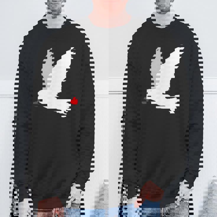 平和への愛を込めた白い鳩 スウェットシャツ 高齢者への贈り物