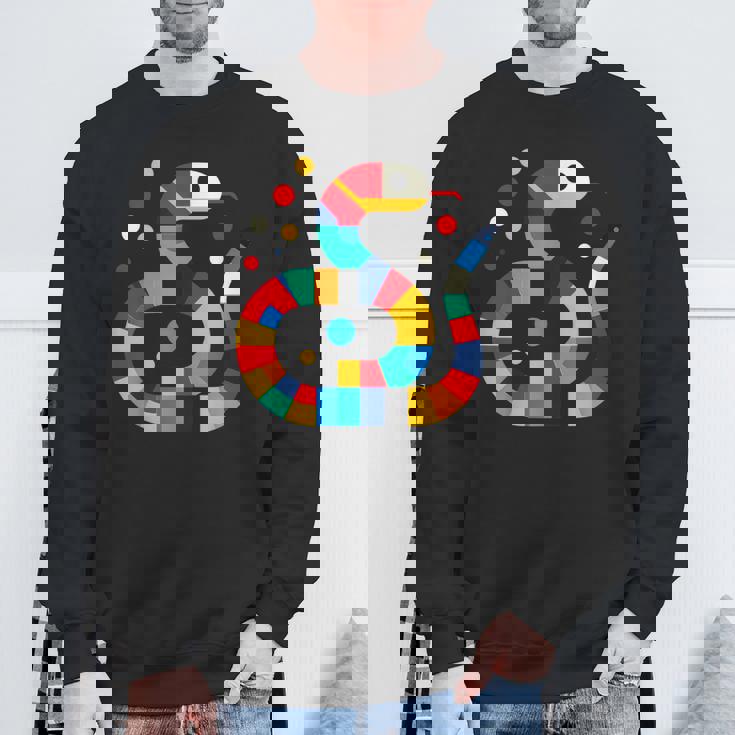 幾何学的 ミニマリズム イラスト ガーター 蛇 爬虫類 スウェットシャツ 高齢者への贈り物