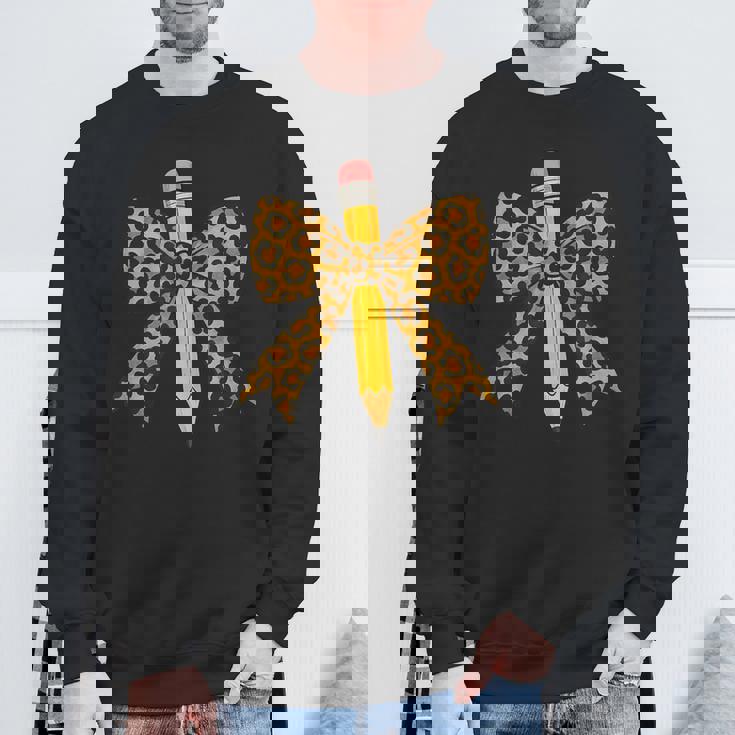 弓鉛筆 ヒョウ柄 初日 新学期 スウェットシャツ 高齢者への贈り物