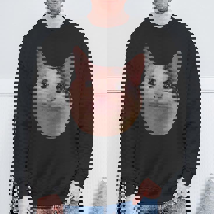 微笑む猫のミームベルーガ スウェットシャツ 高齢者への贈り物